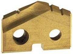 Allied Machine and Engineering - 39/64" Diam x 1/8" Thick, Seat Code 0, 132° Included Angle Spade Drill Insert - TiN Coated, Carbide, Grade P40, Series T-A - Eagle Tool & Supply