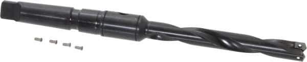 Allied Machine and Engineering - Series 1, 45/64 to 15/16" Diam, 3MT Taper Shank, Helical Flute Spade Drill - 4-3/4" Max Depth, 7-39/64" Body Length, 11-5/32" OAL, Intermediate Length, Through Coolant - Eagle Tool & Supply
