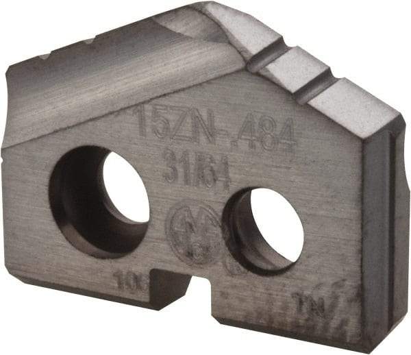 Allied Machine and Engineering - 31/64" Diam x 3/32" Thick, Seat Code Z, 132° Included Angle Spade Drill Insert - TiCN Coated, Cobalt, Series T-A - Eagle Tool & Supply