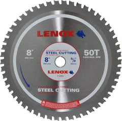 Lenox - 8" Diam, 5/8" Arbor Hole Diam, 50 Tooth Wet & Dry Cut Saw Blade - Titanium Carbide-Tipped, General Purpose Action, Standard Round Arbor - Eagle Tool & Supply