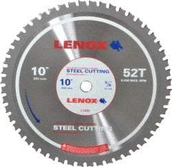 Lenox - 10" Diam, 5/8" Arbor Hole Diam, 52 Tooth Wet & Dry Cut Saw Blade - Titanium Carbide-Tipped, General Purpose Action, Standard Round Arbor - Eagle Tool & Supply