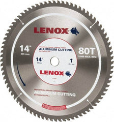 Lenox - 14" Diam, 1" Arbor Hole Diam, 80 Tooth Wet & Dry Cut Saw Blade - Titanium Carbide-Tipped, General Purpose Action, Standard Round Arbor - Eagle Tool & Supply