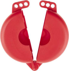 NMC - 2-1/2 to 5 Inch Valve Handle Size, Polypropylene Rotating Gate Valve Wheel Lockout - 3/8 Inch Max Shackle Diameter, Red - Eagle Tool & Supply