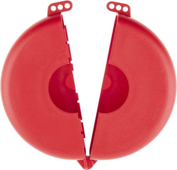 NMC - 6-1/2 to 10 Inch Valve Handle Size, Polypropylene Rotating Gate Valve Wheel Lockout - 3/8 Inch Max Shackle Diameter, Red - Eagle Tool & Supply