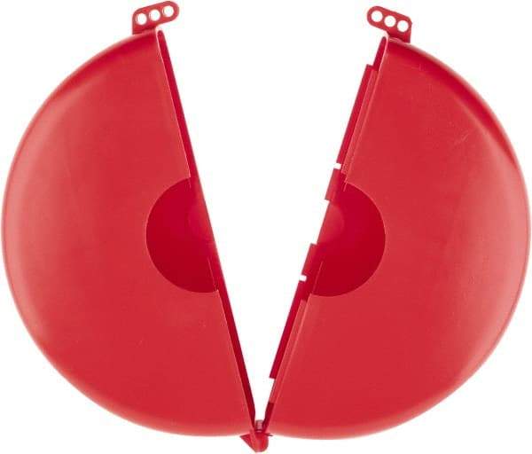 NMC - 10 to 14 Inch Valve Handle Size, Polypropylene Rotating Gate Valve Wheel Lockout - 3/8 Inch Max Shackle Diameter, Red - Eagle Tool & Supply