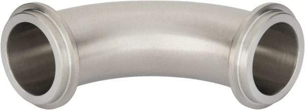 VNE - 1-1/2", E-Line Style, Sanitary Stainless Steel Pipe 90° Elbow - Male x Male Connection, Grade 304 - Eagle Tool & Supply