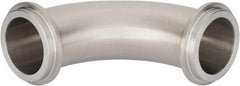 VNE - 1-1/2", E-Line Style, Sanitary Stainless Steel Pipe 90° Elbow - Male x Male Connection, Grade 304 - Eagle Tool & Supply