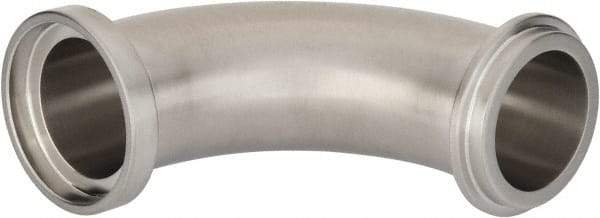 VNE - 1-1/2", E-Line Style, Sanitary Stainless Steel Pipe 90° Elbow - Male x Female Connection, Grade 304 - Eagle Tool & Supply
