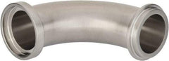 VNE - 1-1/2", E-Line Style, Sanitary Stainless Steel Pipe 90° Elbow - Male x Female Connection, Grade 304 - Eagle Tool & Supply