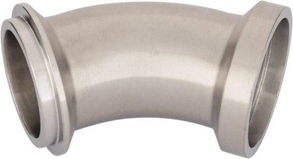 VNE - 2", E-Line Style, Sanitary Stainless Steel Pipe 45° Elbow - Male x Female Connection, Grade 304 - Eagle Tool & Supply