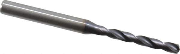 Kennametal - 4mm 140° Solid Carbide Jobber Drill - TiAlN Finish, Right Hand Cut, Spiral Flute, Straight Shank, 74mm OAL, Standard Point - Eagle Tool & Supply