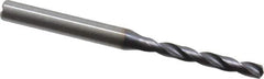 Kennametal - 4mm 140° Solid Carbide Jobber Drill - TiAlN Finish, Right Hand Cut, Spiral Flute, Straight Shank, 74mm OAL, Standard Point - Eagle Tool & Supply