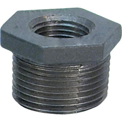 Black Pipe Fittings; Fitting Type: Hex Bushing; Fitting Size: 1″; Material: Malleable Iron; Finish: Black; Fitting Shape: Straight; Thread Standard: NPT; Connection Type: Threaded; Hex Head Size: 1.42; Lead Free: No; Standards: ASME B16.14