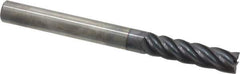 Accupro - 3/8", 1-1/2" LOC, 3/8" Shank Diam, 4" OAL, 5 Flute, Solid Carbide Square End Mill - Single End, AlTiN Finish, Spiral Flute, Variable° Helix, Centercutting, Right Hand Cut, Right Hand Flute - Eagle Tool & Supply