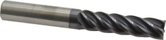 Accupro - 1/2", 2" LOC, 1/2" Shank Diam, 4" OAL, 5 Flute, Solid Carbide Square End Mill - Single End, AlTiN Finish, Spiral Flute, Variable° Helix, Centercutting, Right Hand Cut, Right Hand Flute - Eagle Tool & Supply