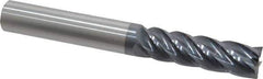 Accupro - 5/8", 2-1/4" LOC, 5/8" Shank Diam, 5" OAL, 5 Flute, Solid Carbide Square End Mill - Single End, AlTiN Finish, Spiral Flute, Variable° Helix, Centercutting, Right Hand Cut, Right Hand Flute - Eagle Tool & Supply
