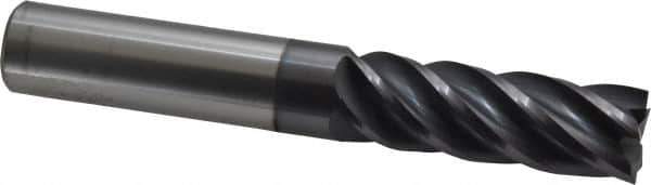 Accupro - 3/4", 2-1/4" LOC, 3/4" Shank Diam, 5" OAL, 5 Flute, Solid Carbide Square End Mill - Single End, AlTiN Finish, Spiral Flute, Variable° Helix, Centercutting, Right Hand Cut, Right Hand Flute - Eagle Tool & Supply