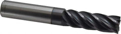 Accupro - 3/4", 2-1/4" LOC, 3/4" Shank Diam, 5" OAL, 5 Flute, Solid Carbide Square End Mill - Single End, AlTiN Finish, Spiral Flute, Variable° Helix, Centercutting, Right Hand Cut, Right Hand Flute - Eagle Tool & Supply