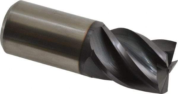 Accupro - 1", 1-1/4" LOC, 1" Shank Diam, 3" OAL, 5 Flute, Solid Carbide Square End Mill - Single End, AlTiN Finish, Spiral Flute, Variable° Helix, Centercutting, Right Hand Cut, Right Hand Flute - Eagle Tool & Supply