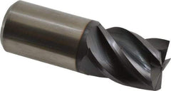 Accupro - 1", 1-1/4" LOC, 1" Shank Diam, 3" OAL, 5 Flute, Solid Carbide Square End Mill - Single End, AlTiN Finish, Spiral Flute, Variable° Helix, Centercutting, Right Hand Cut, Right Hand Flute - Eagle Tool & Supply