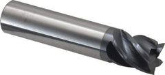 Accupro - 5/8", 3/4" LOC, 5/8" Shank Diam, 3" OAL, 5 Flute, Solid Carbide Square End Mill - Single End, AlTiN Finish, Spiral Flute, Variable° Helix, Centercutting, Right Hand Cut, Right Hand Flute - Eagle Tool & Supply