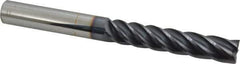 Accupro - 5/8", 3-1/4" LOC, 5/8" Shank Diam, 6" OAL, 5 Flute, Solid Carbide Square End Mill - Single End, AlTiN Finish, Spiral Flute, Variable° Helix, Centercutting, Right Hand Cut, Right Hand Flute - Eagle Tool & Supply