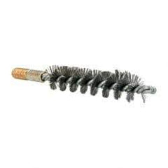 Value Collection - 1" Diam Helical Steel Tube Brush - 0.012" Filament Diam, 4-1/4" Brush Length, 7-1/2" OAL, 1/2-12 Male Shank - Eagle Tool & Supply