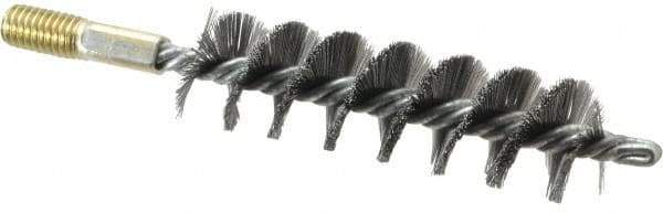 Value Collection - 1-1/4" Diam Helical Steel Tube Brush - 0.012" Filament Diam, 4-1/4" Brush Length, 7-1/2" OAL, 1/2-12 Male Shank - Eagle Tool & Supply