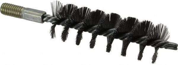 Value Collection - 1-1/2" Diam Helical Steel Tube Brush - 0.012" Filament Diam, 4-1/4" Brush Length, 7-1/2" OAL, 1/2-12 Male Shank - Eagle Tool & Supply