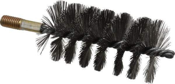 Value Collection - 2-1/4" Diam Helical Steel Tube Brush - Single Spiral, 0.012" Filament Diam, 4-1/4" Brush Length, 7-1/2" OAL, 1/2-12 Male Shank - Eagle Tool & Supply