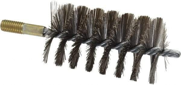 Value Collection - 2-1/2" Diam Helical Steel Tube Brush - 0.012" Filament Diam, 4-1/4" Brush Length, 7-1/2" OAL, 1/2-12 Male Shank - Eagle Tool & Supply