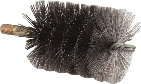 Value Collection - 3" Diam Helical Steel Tube Brush - 0.014" Filament Diam, 4-1/4" Brush Length, 7-1/2" OAL, 1/2-12 Male Shank - Eagle Tool & Supply
