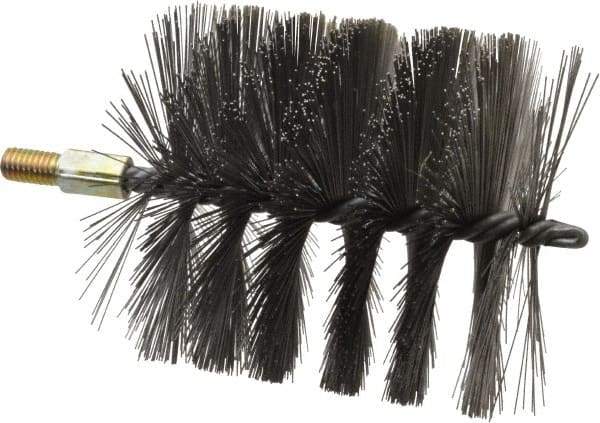 Value Collection - 5" Diam Helical Steel Tube Brush - 0.016" Filament Diam, 4-1/4" Brush Length, 7-1/2" OAL, 1/2-12 Male Shank - Eagle Tool & Supply