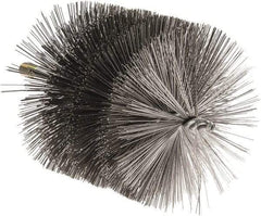 Value Collection - 5-1/2" Diam Helical Steel Tube Brush - 0.02" Filament Diam, 4-1/4" Brush Length, 7-1/2" OAL, 1/2-12 Male Shank - Eagle Tool & Supply