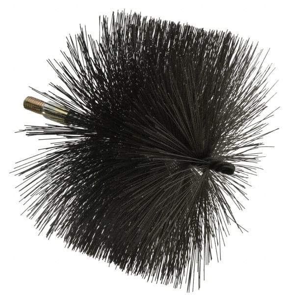 Value Collection - 8" Diam Helical Steel Tube Brush - 0.02" Filament Diam, 4-1/4" Brush Length, 7-1/2" OAL, 1/2-12 Male Shank - Eagle Tool & Supply