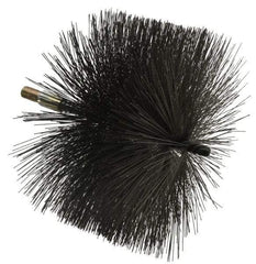 Value Collection - 8" Diam Helical Steel Tube Brush - 0.02" Filament Diam, 4-1/4" Brush Length, 7-1/2" OAL, 1/2-12 Male Shank - Eagle Tool & Supply