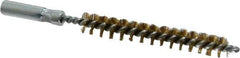 Value Collection - 5/16" Diam Helical Brass Tube Brush - 0.005" Filament Diam, 2-3/8" Brush Length, 4" OAL, 3/16-24 Female Shank - Eagle Tool & Supply