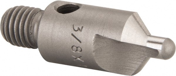 Made in USA - 1-1/8" OAL, 3/8" Head Diam, 2 Flute, 100° Incl Angle, Integral Pilot, Adjustable Stop Countersink - Eagle Tool & Supply