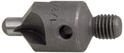 Made in USA - 2-1/2" OAL, 1/2" Head Diam, 3 Flute, 100° Incl Angle, Integral Pilot, Adjustable Stop Countersink - Eagle Tool & Supply