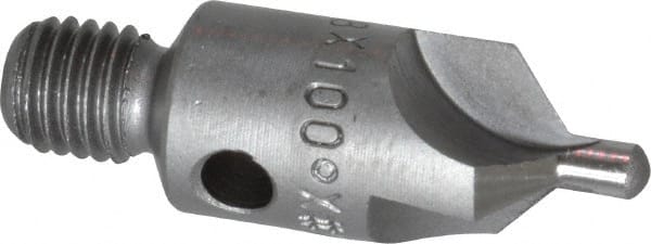 Made in USA - 1-1/8" OAL, 3/8" Head Diam, 3 Flute, 100° Incl Angle, Integral Pilot, Adjustable Stop Countersink - Eagle Tool & Supply