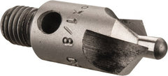 Made in USA - 1-1/8" OAL, 3/8" Head Diam, 3 Flute, 100° Incl Angle, Integral Pilot, Adjustable Stop Countersink - Eagle Tool & Supply