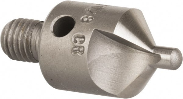 Made in USA - 1-1/8" OAL, 1/2" Head Diam, 2 Flute, 100° Incl Angle, Integral Pilot, Adjustable Stop Countersink - Eagle Tool & Supply