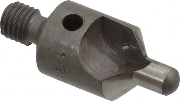 Made in USA - 2-1/2" OAL, 1/2" Head Diam, 2 Flute, 100° Incl Angle, Integral Pilot, Adjustable Stop Countersink - Eagle Tool & Supply