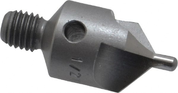 Made in USA - 1-1/8" OAL, 1/2" Head Diam, 3 Flute, 100° Incl Angle, Integral Pilot, Adjustable Stop Countersink - Eagle Tool & Supply