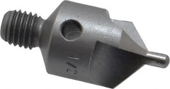 Made in USA - 1-1/8" OAL, 1/2" Head Diam, 3 Flute, 100° Incl Angle, Integral Pilot, Adjustable Stop Countersink - Eagle Tool & Supply