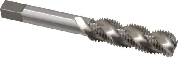 Interstate - 7/16-20 UNF 3 Flute Bottoming Spiral Flute Tap - High Speed Steel, Bright Finish, 3-5/32" OAL, Right Hand Flute, Right Hand Thread, H3 - Eagle Tool & Supply