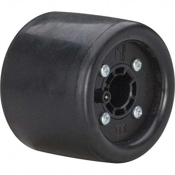 Dynabrade - 3-1/4" Wheel OD, 3" Wheel Width, 7,000 RPM, Aluminum, Pneumatic Wheel with Hub - 10-11/16" Long x 3" Wide, 5/8" Wheel Arbor Hole, For Use with 13204, 13505, 13515 & 13520 Dynastraight Air-Powered Abrasive Finishing Tools - Eagle Tool & Supply