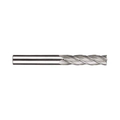SGS - 1", 2-1/4" LOC, 1" Shank Diam, 5" OAL, 4 Flute, Solid Carbide Square End Mill - Single End, TiN Finish, Spiral Flute, 30° Helix, Centercutting, Right Hand Cut, Right Hand Flute, Series 1L - Eagle Tool & Supply