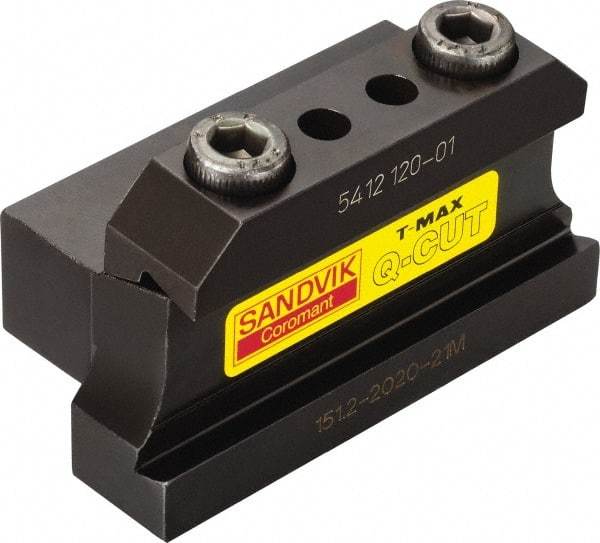 Sandvik Coromant - Tool Block Style 151.20, 38.1mm Blade Height, 6.2988" OAL, 3-1/4" OAH, Indexable Cutoff Blade Tool Block - 1-1/2" Shank Height, 1-1/2" Shank Width, Series T-Max Q-Cut - Eagle Tool & Supply