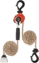 CM - 1,100 Lb Lifting Capacity, 10' Lift Height, Mini-Ratchet Lever Hoist - Made from Chain, 56 Lb Avg Pull to Lift Rated Load, 1 Chain - Eagle Tool & Supply